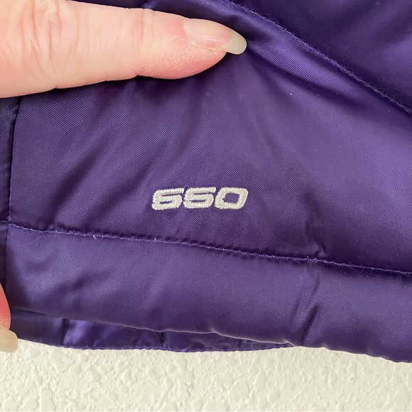 THE NORTH FACE Women Puffer Vest 550 Goose Down  Zip Up Winter Travel Purple M - Picture 6 of 11